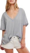 Free People Nina V-Neck Cotton T-Shirt