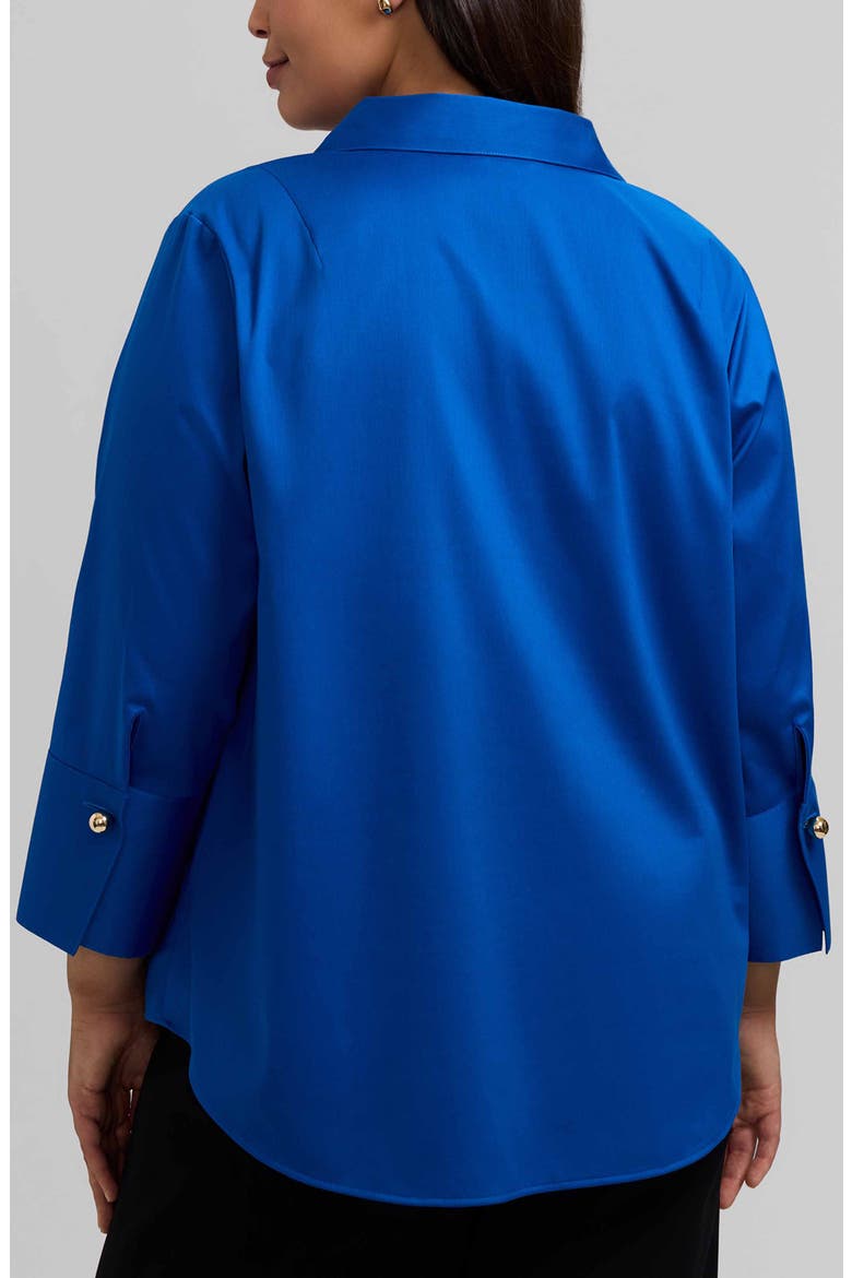 Catalina Matte Sateen Popover Top, Alternate, color, SAVORY BLUE