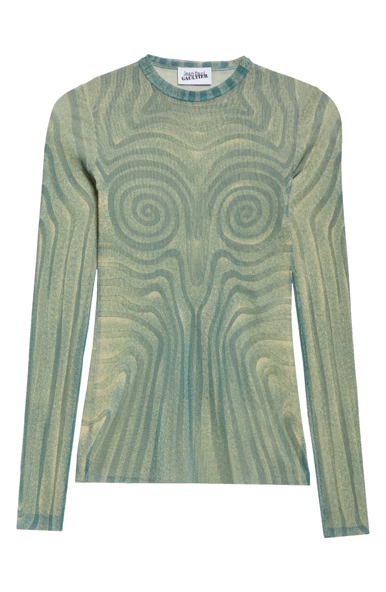 Jean Paul Gaultier Spiral Sheer Mesh Top, Alternate, color, 