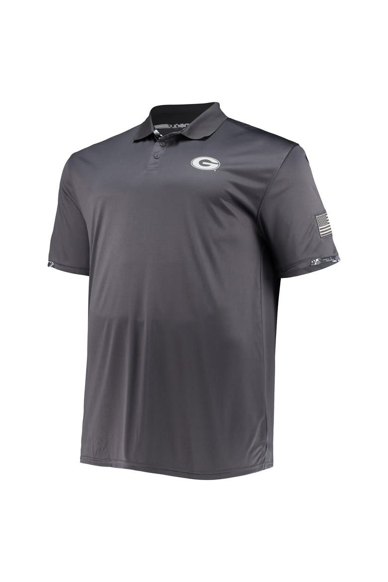 Men's Colosseum Charcoal Georgia Bulldogs Big & Tall OHT Military Appreciation Digital Camo Polo, Alternate, color, Charcoal