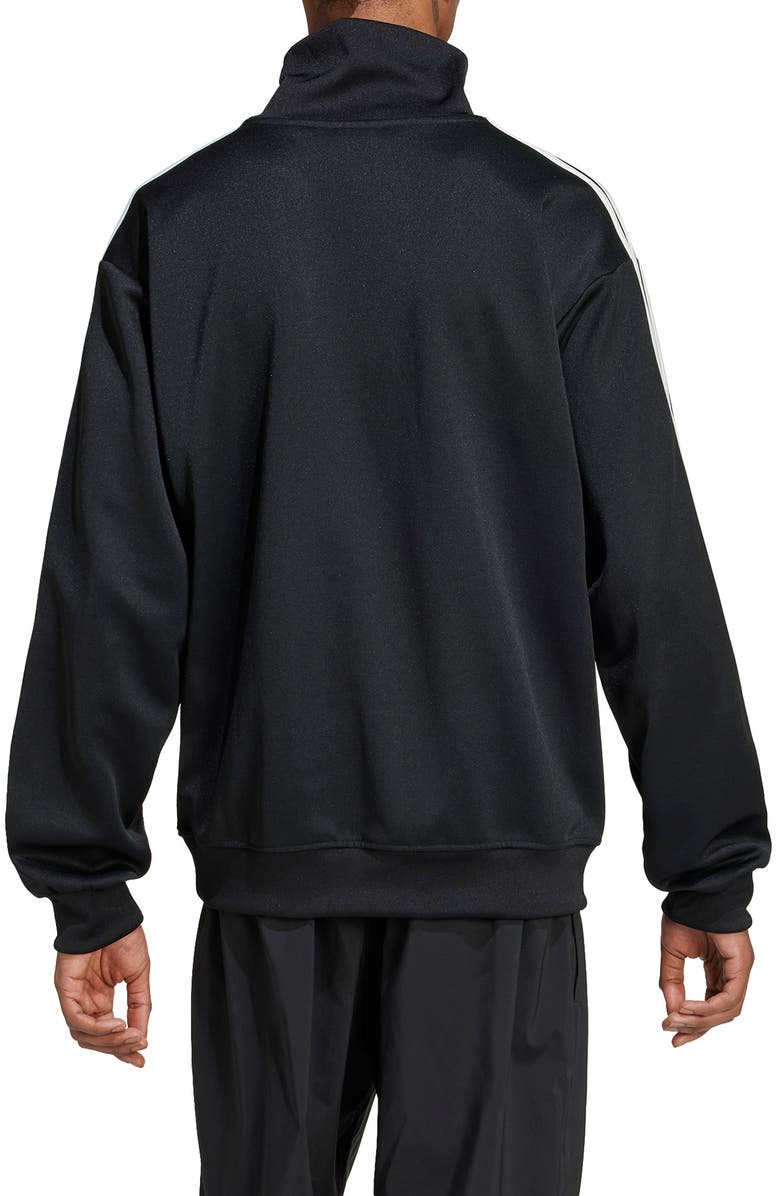 adidas Oversize Funnel Neck Quarter Zip Track Top, Alternate, color, Black