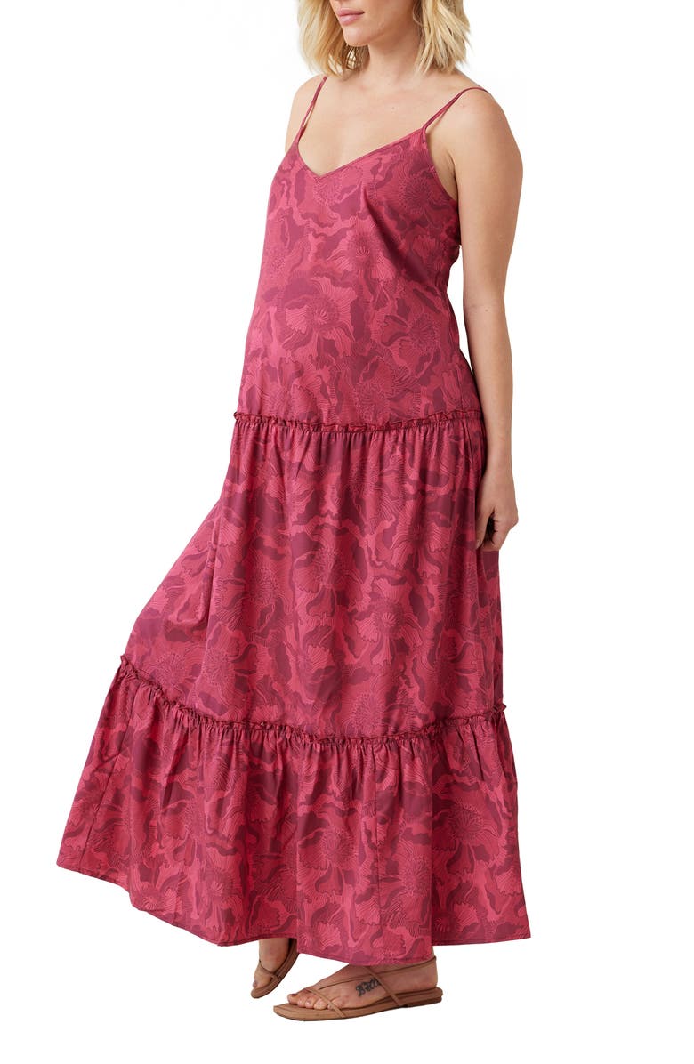 Ingrid & Isabel<sup>®</sup> Strappy Tiered Materiny Dress, Alternate, color, Berry Line Floral