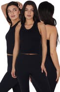 90 DEGREE BY REFLEX 3-Pack Seamless Crop Tanks