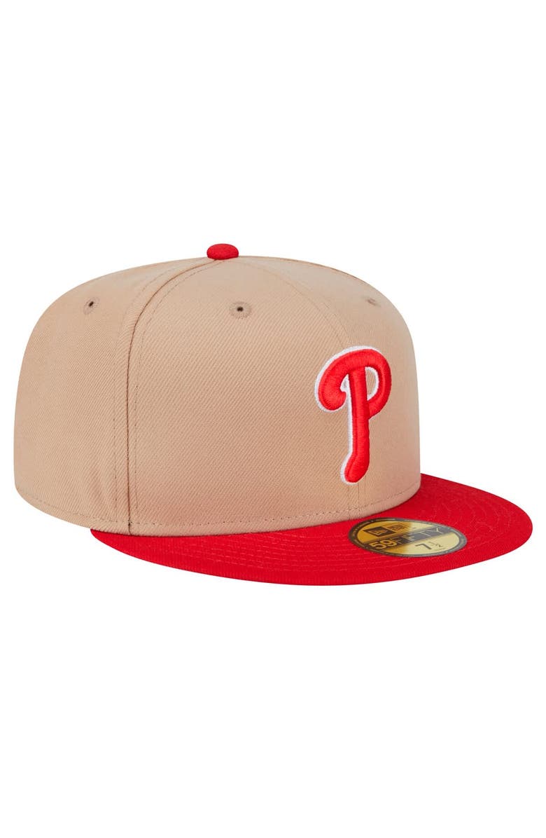 New Era Men's New Era Khaki Philadelphia Phillies 59FIFTY Fitted Hat, Alternate, color, Khaki