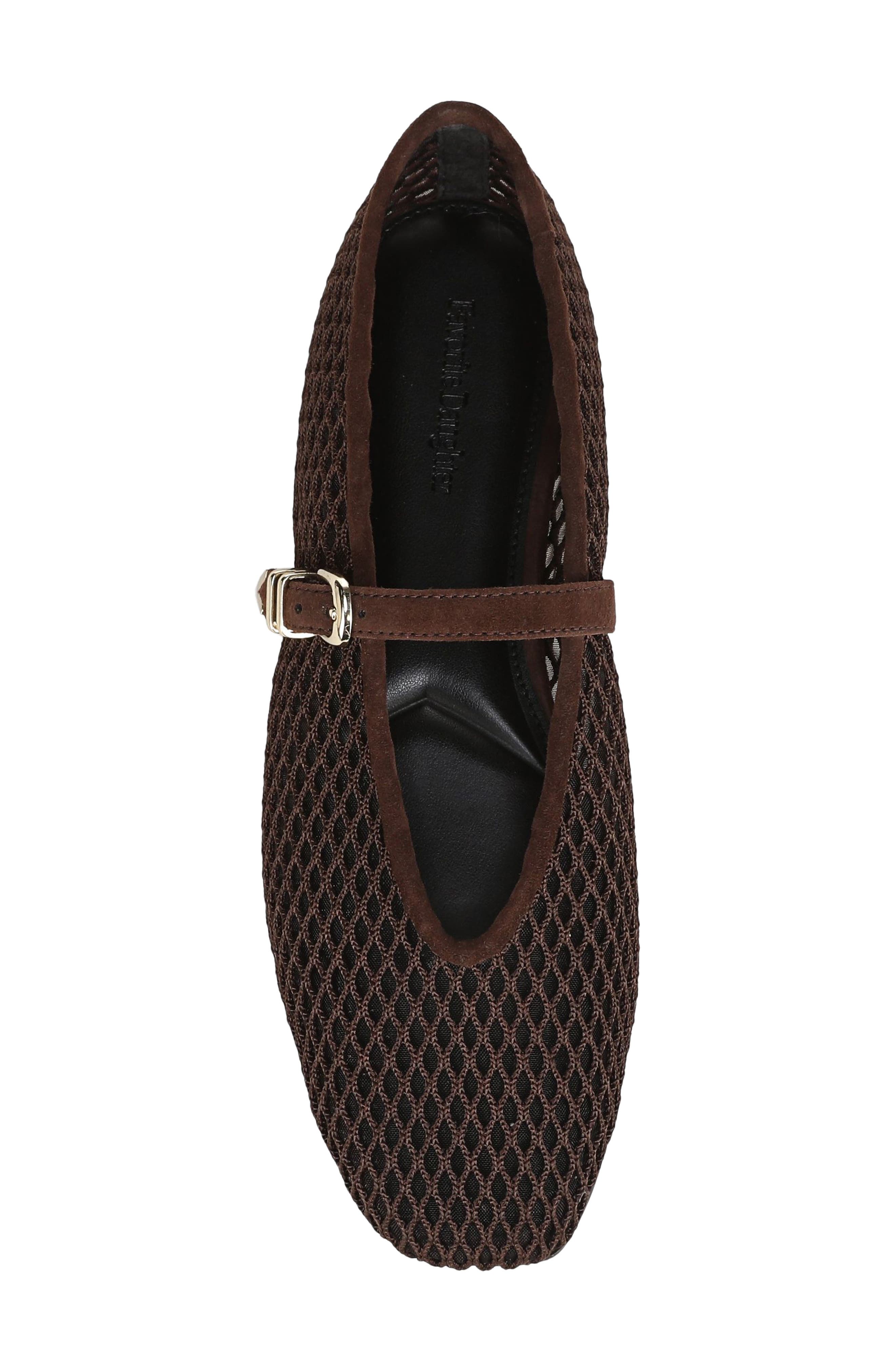 Margot Mesh Mary Jane Flat, Alternate, color, COFFEE MESH