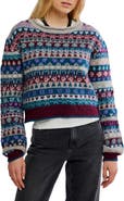 Free People Favorite Things Mixed Print Wool Blend Sweater