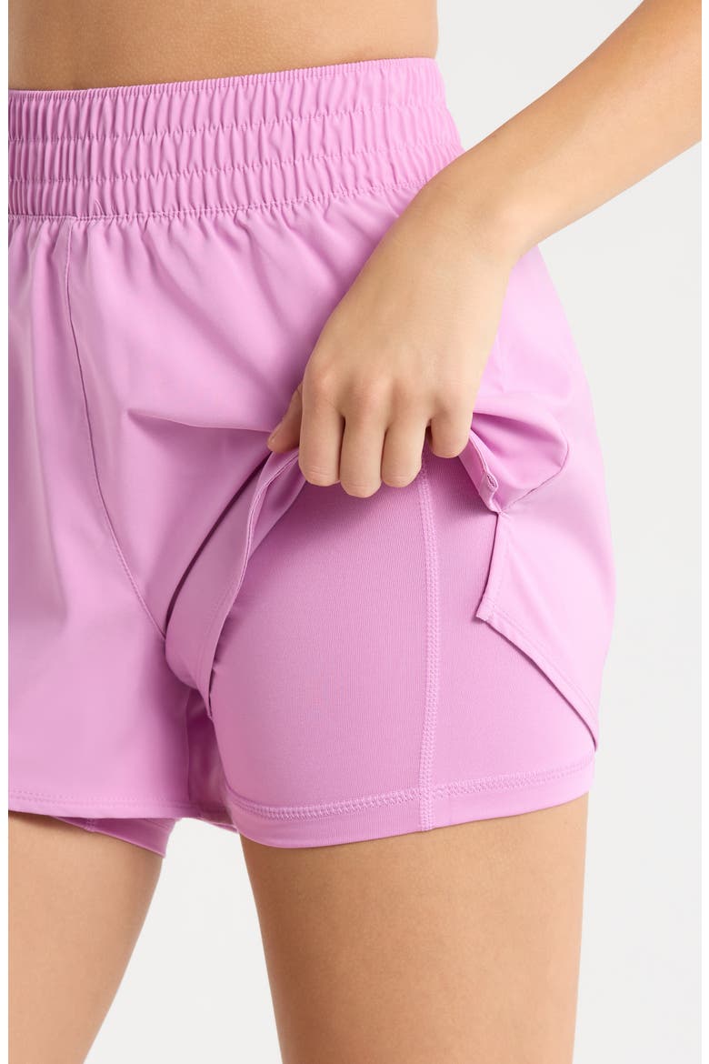 One Dri-FIT High-Waisted 3-Inch 2-in-1 Shorts, Alternate, color, LIGHT MAGENTA/WHITE