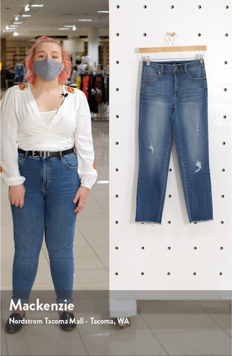 Ripped High Waist Crop Straight Leg Jeans, sales video thumbnail