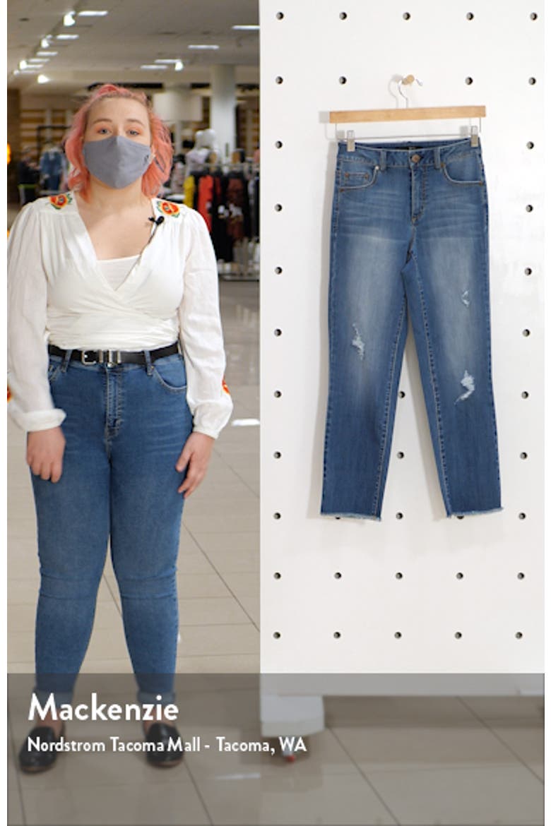 Ripped High Waist Crop Straight Leg Jeans video