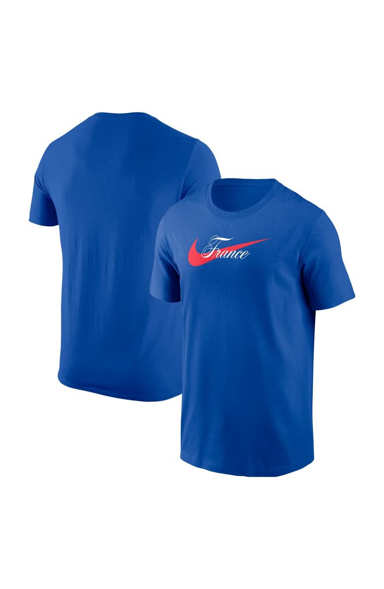 Nike Men's Nike Royal France National Team Team Wordmark Swoosh Core T-Shirt, Main, color, Royal