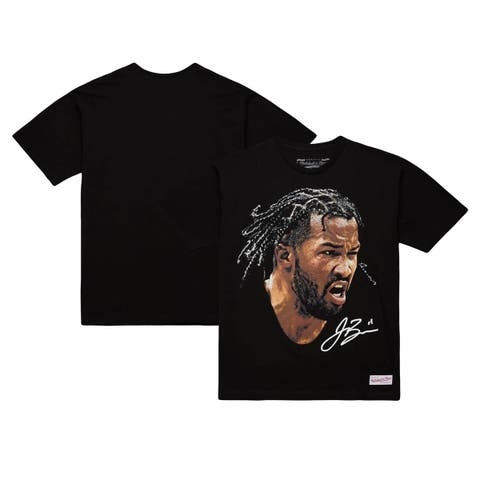 Unisex Mitchell & Ness Jalen Brunson Black NBA Real Big Face Player T-Shirt