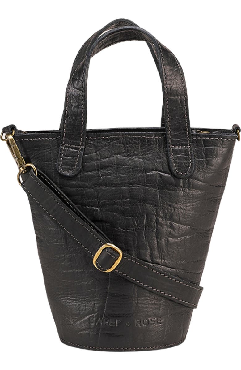Sarep + Rose Sara Mini Leather Tote Bag, Main, color, Black Elephant