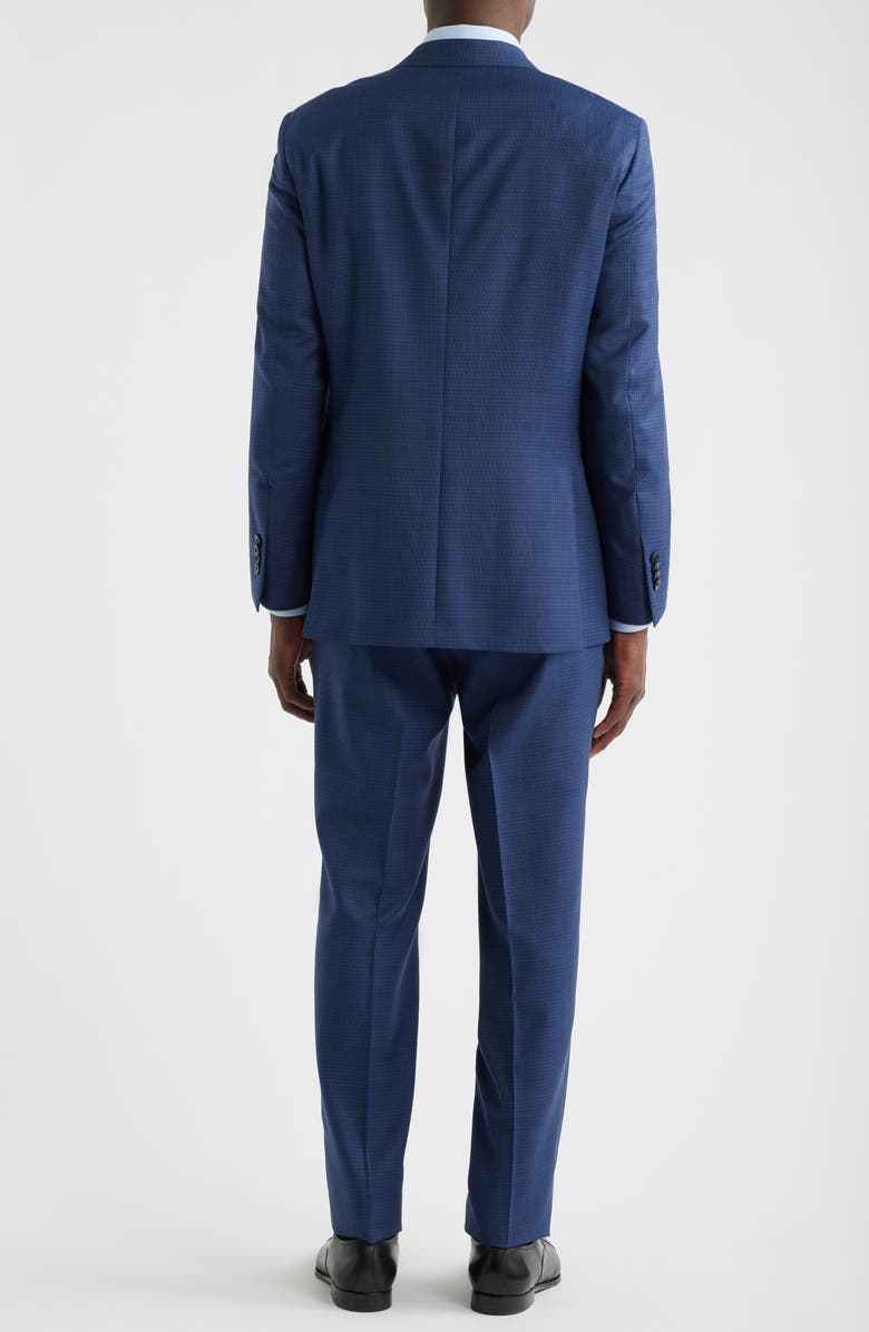 Peter Millar Flynn Classic Fit Blue Microcheck Wool Suit, Alternate, color, Blue