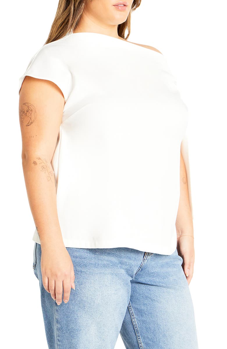 City Chic Aliza One-Shoulder Top, Alternate, color, 