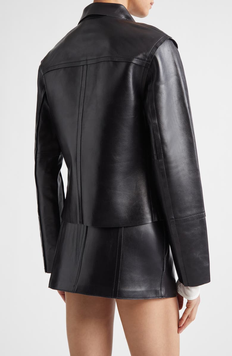 Stand Studio Sherla Lambskin Leather Jacket, Alternate, color, Black