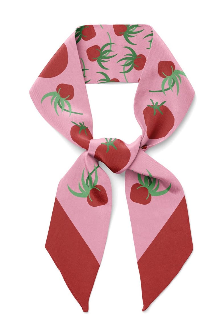 Tomatoes Twilly Ribbon Scarf, Main, color, Red