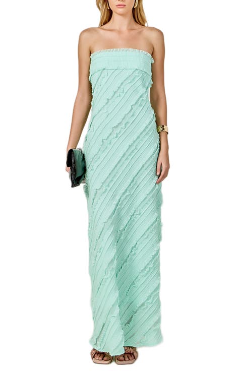 Ruffle Strapless Maxi Dress