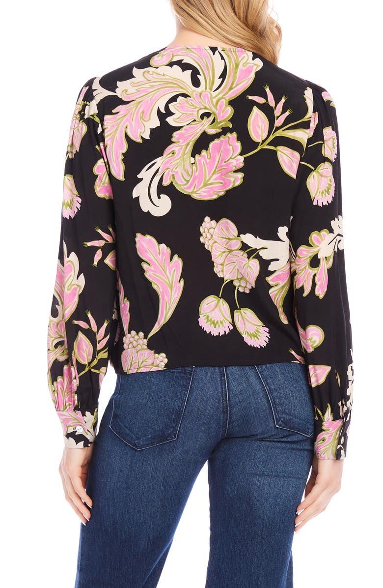 Karen Kane Floral Drape Front Top, Alternate, color, 