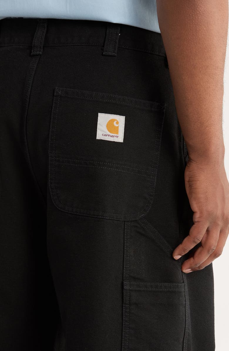 Carhartt Work In Progress OG Single Knit Loose Organic Cotton Canvas Pants, Alternate, color, Black Heavy Stone Wash