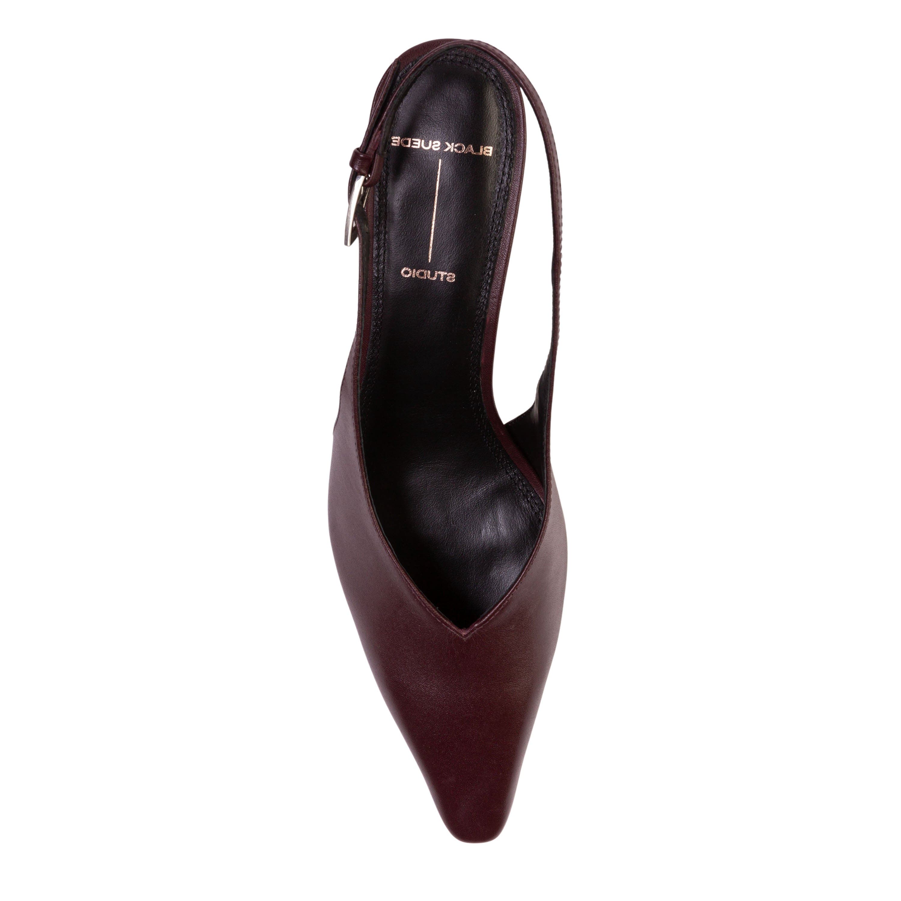 BLACK SUEDE STUDIO Lou 50 Slingback Pump, Alternate, color, Bordeaux Leather