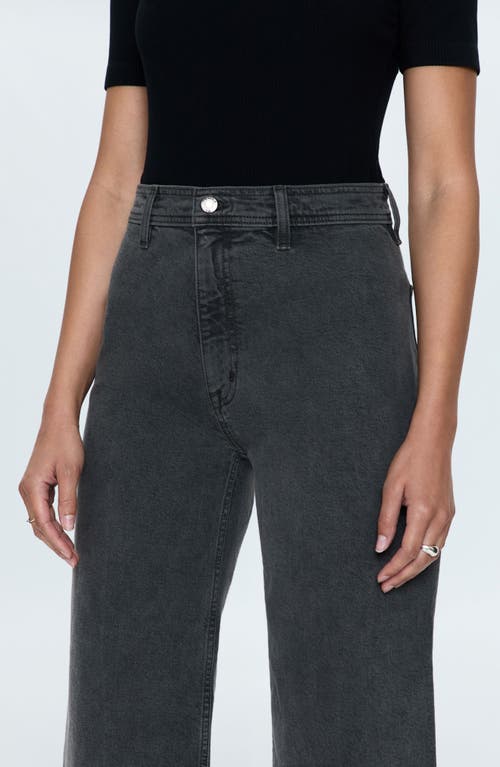 Pistola Penny High Waist Raw Hem Wide Leg Jeans In Antique Graphite