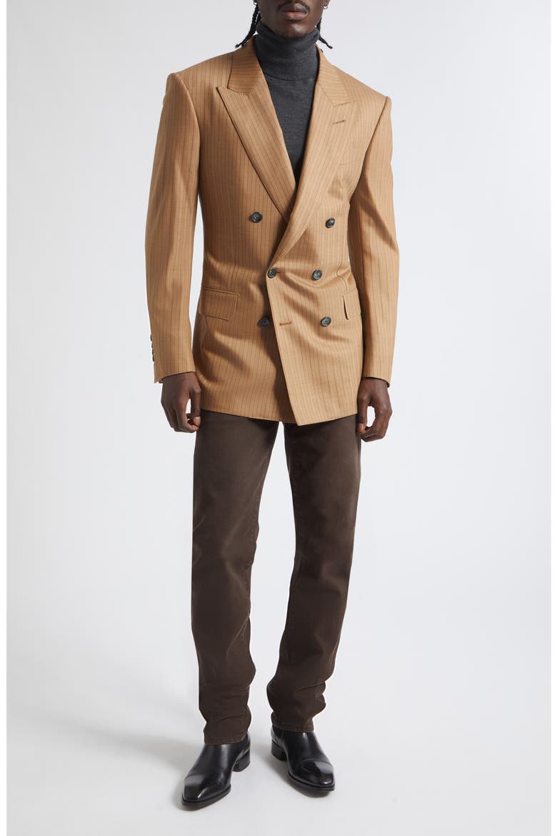Subtle Saxony Herringbone Stripe Sportcoat, Alternate, color, EBF CAMEL