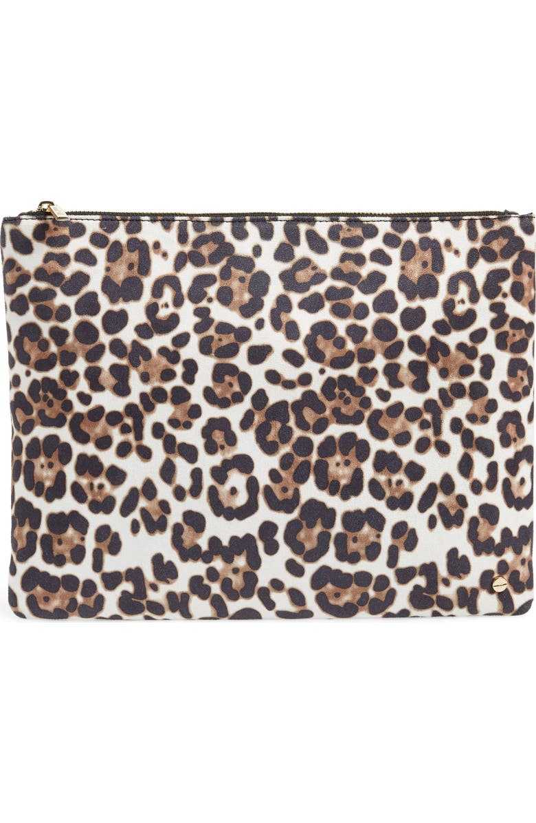Mali + Lili Molly Leopard Print Vegan Leather Clutch, Main, color,