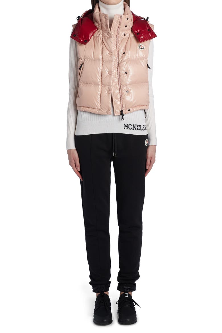 Alpiste Down Hooded Puffer Vest, Alternate, color, PINK
