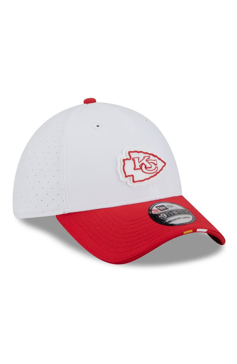 New Era Men's New Era White/Red Kansas City Chiefs 2025 NFL Training Camp 39THIRTY Flex Hat, Alternate, color, White