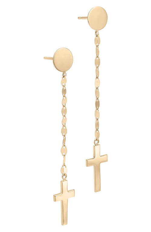Lana Cross Linear Drop Earrings In Gold