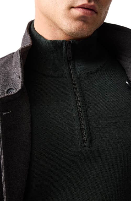Rodd & Gunn Nobles Funnel Neck Merino Wool Half Zip Sweater In Green