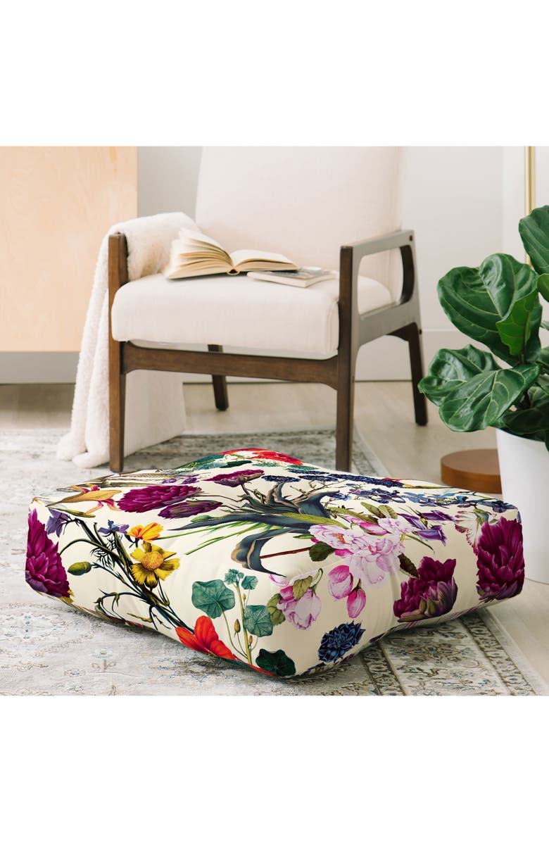Deny Designs Burcu Korkmazyurek Magical Garden Floor Pillow, Alternate, color, Multi