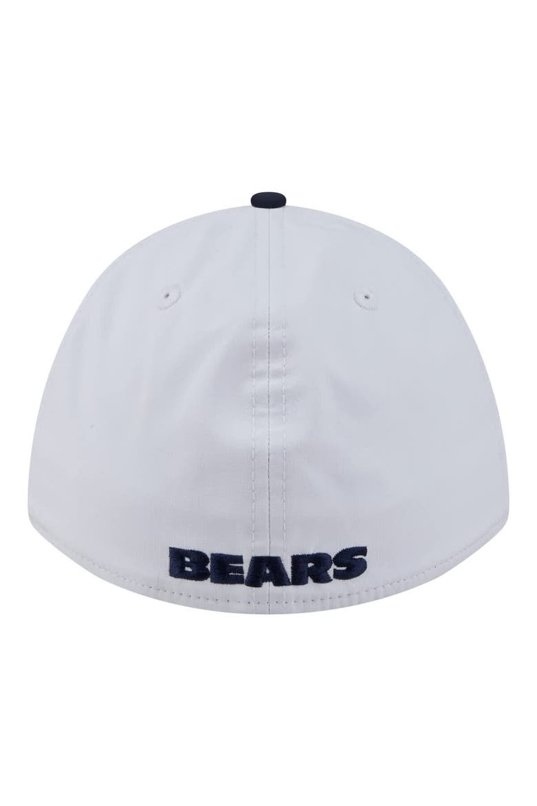 Men's New Era White/Navy Chicago Bears Patch 39THIRTY A-Frame M-Crown Perforated Flex Hat, Alternate, color, White
