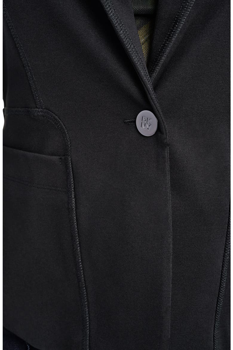 Soho Ponte One Button Blazer, Alternate, color, BLACK