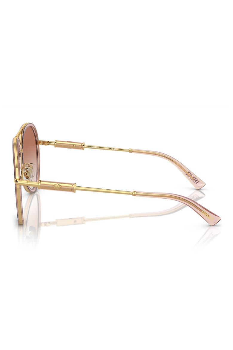 60mm Pilot Sunglasses, Alternate, color, PINK GRAD