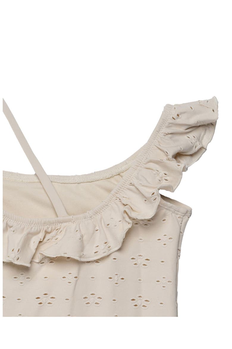 Little Lace Ruffle Asymmetrical One Piece, Alternate, color, Ivory
