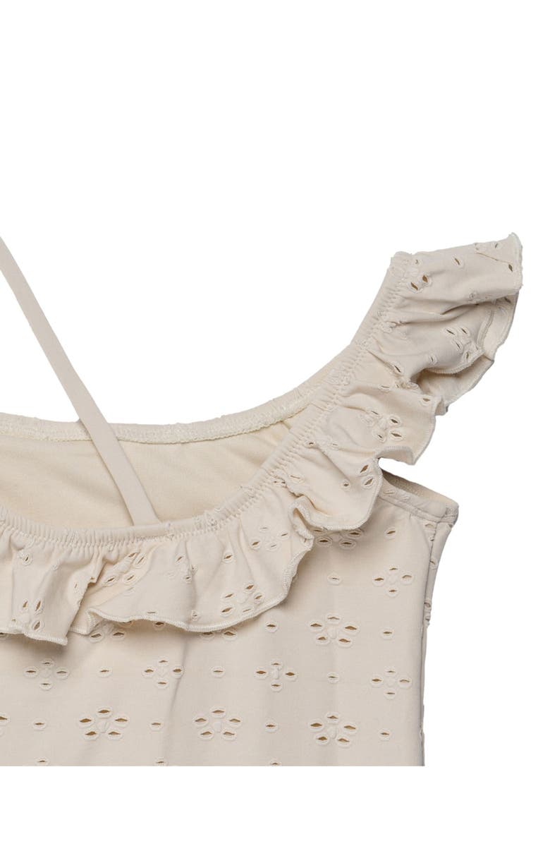 Gottex Kids Little Lace Ruffle Asymmetrical One Piece, Alternate, color, Ivory