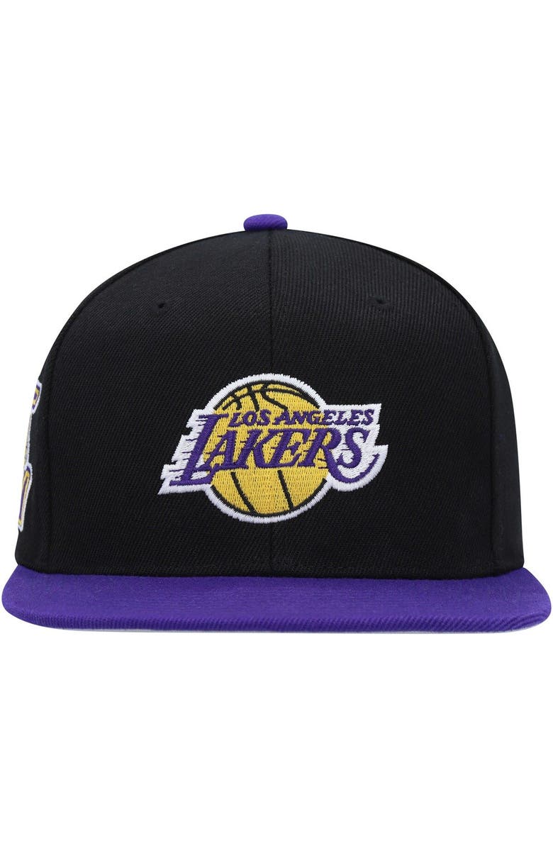 Mitchell & Ness Men's Mitchell & Ness Black/Purple Los Angeles Lakers Side Core 2.0 Snapback Hat, Alternate, color, Black