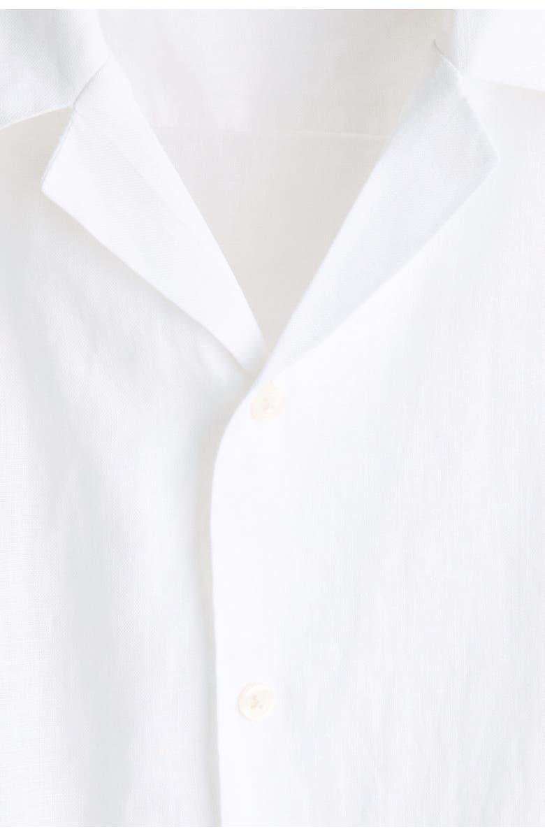 H&M Relaxed Fit Linen Resort Shirt, Alternate, color, White