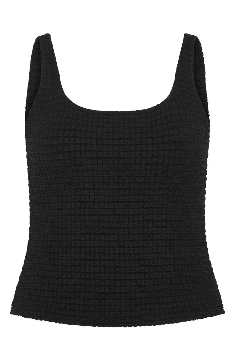 City Chic Lora Textured Square Neck Top, Alternate, color, Black