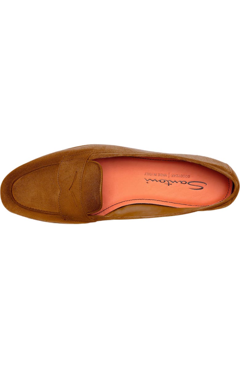 Santoni Women's suede Carla loafer, Alternate, color, Light Brown
