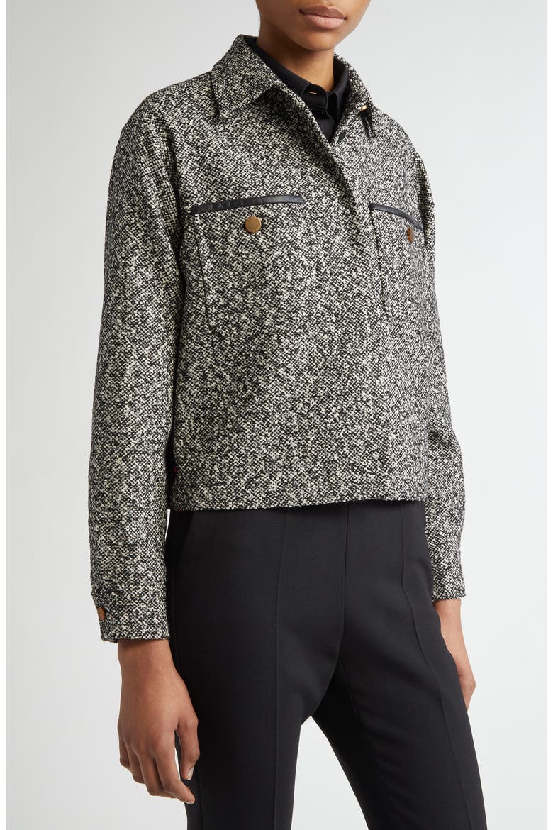 Demien Wool Blend Tweed Jacket, Alternate, color, BLACK WHITE