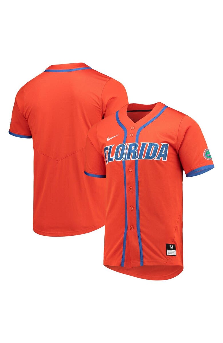 Nike Men's Nike Orange Florida Gators Full-Button Replica Baseball Jersey, Main, color,