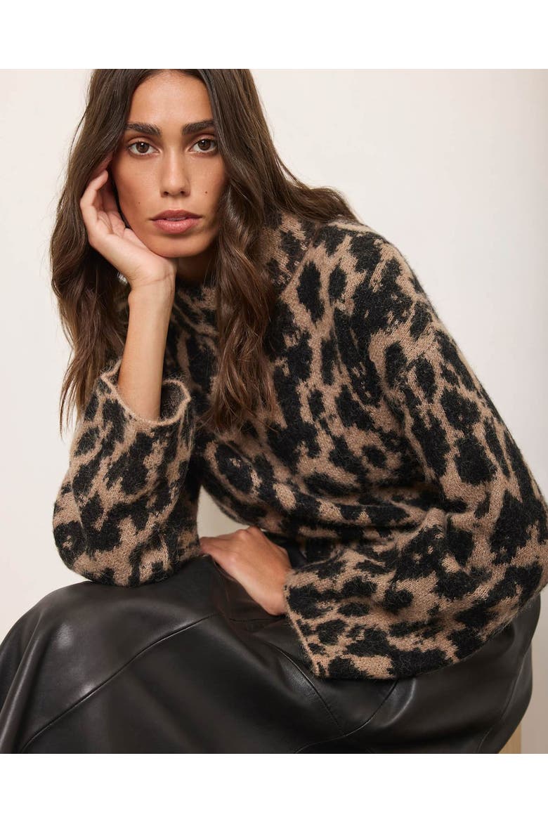 Fuzzy Textured Mock Neck Knit Jumper, Alternate, color, Neutral