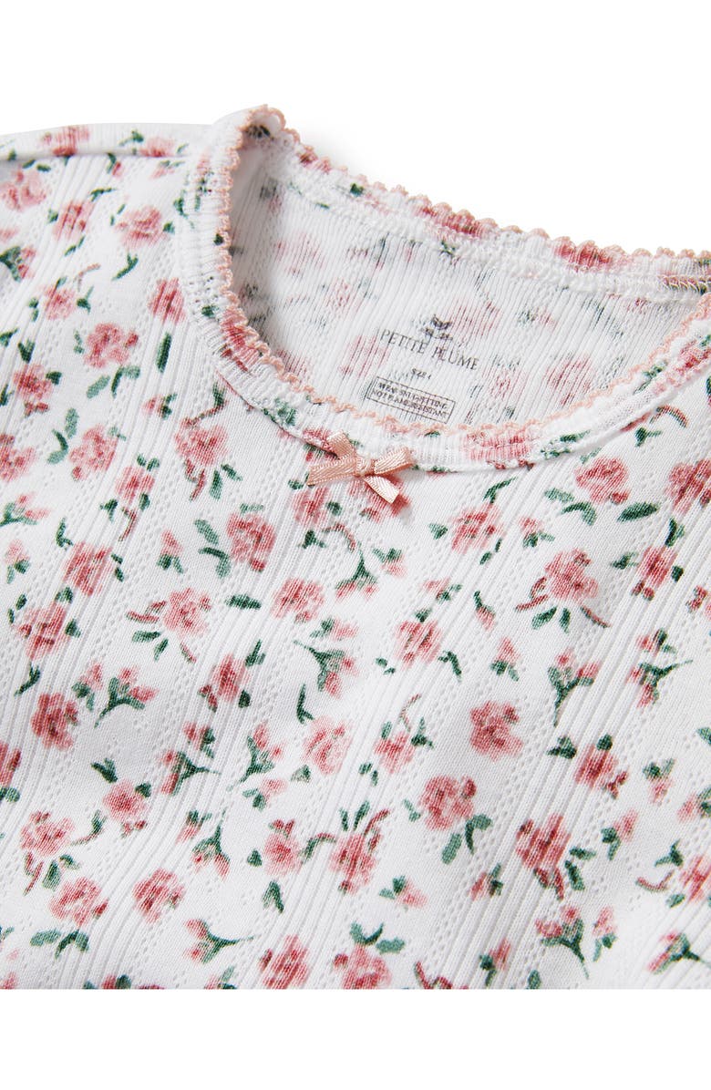 Petite Plume Kids' Pima Cotton Pointelle Fitted Two-Piece Short Pajamas, Alternate, color, Pink