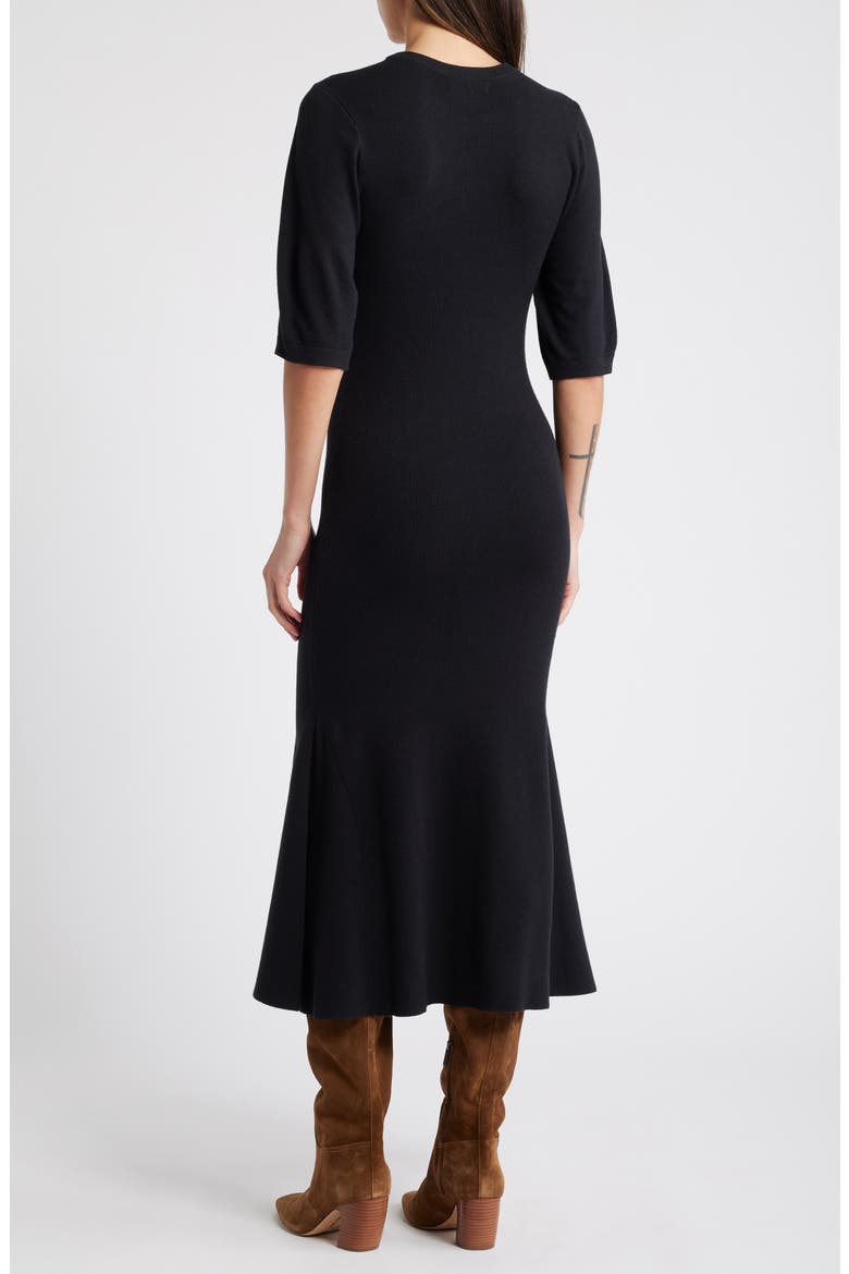 Pima Cotton Blend Sweater Dress, Alternate, color, BLACK