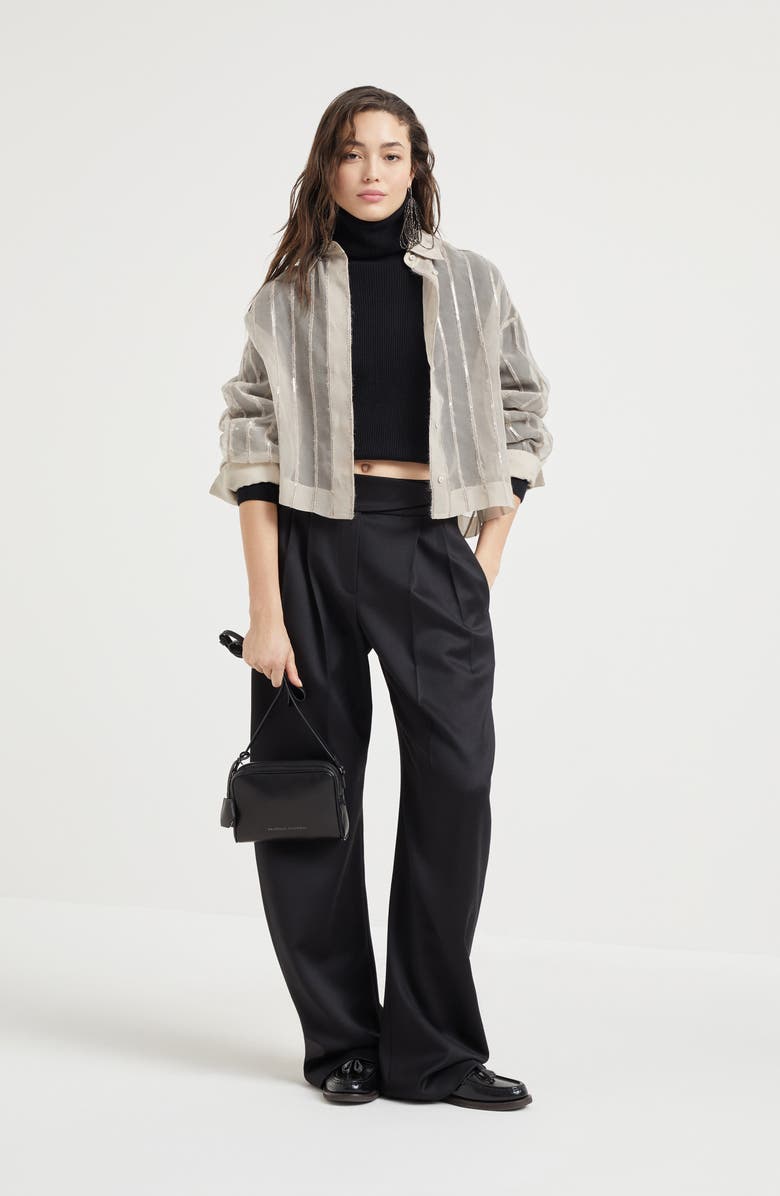 Brunello Cucinelli Crispy silk shirt, Alternate, color, 