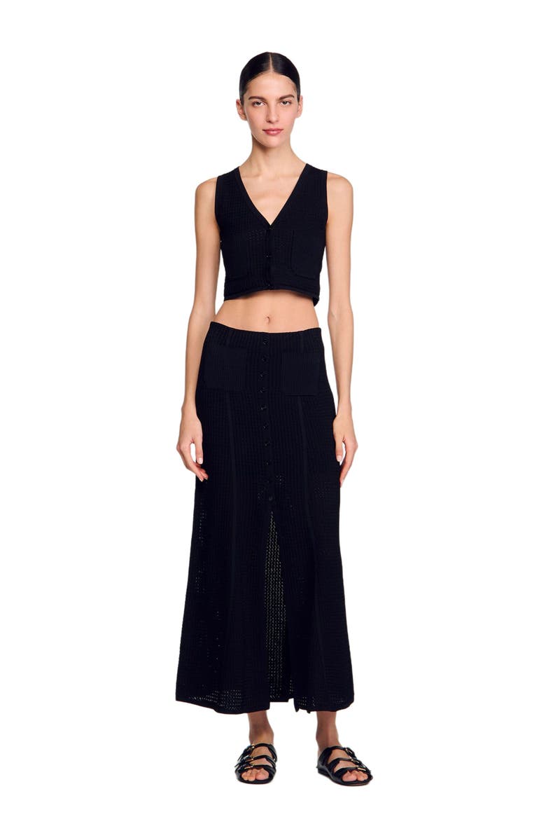 SANDRO Decorative knit cardigan, Alternate, color, 