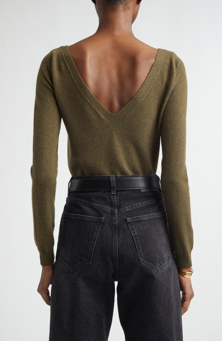 Saint Laurent Deep V-Neck Cashmere Sweater, Alternate, color, 