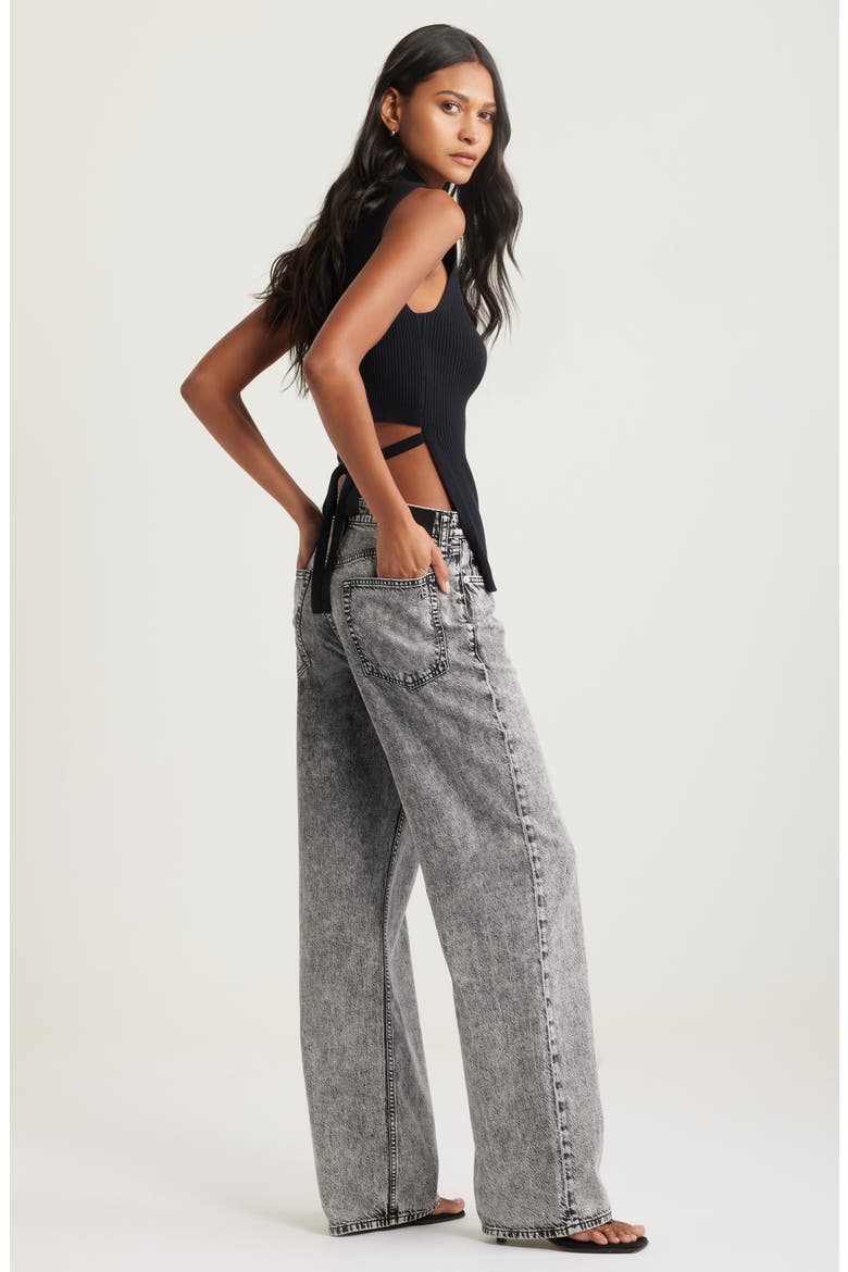 Luxe Sculpt Tie Back Top, Alternate, color, BLACK